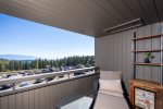 The private patio is an incredible space to take in the panoramic mountain views.